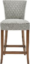 Light Gray Upholstered Counter Height Stool - Modern Eclectic
