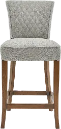 Light Gray Upholstered Counter Height Stool - Modern Eclectic