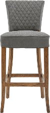 Gray Upholstered 30 Inch Bar Stool - Modern Eclectic