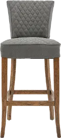 Gray Upholstered 30 Inch Bar Stool - Modern Eclectic