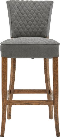 Gray Upholstered 30 Inch Bar Stool - Modern Eclectic