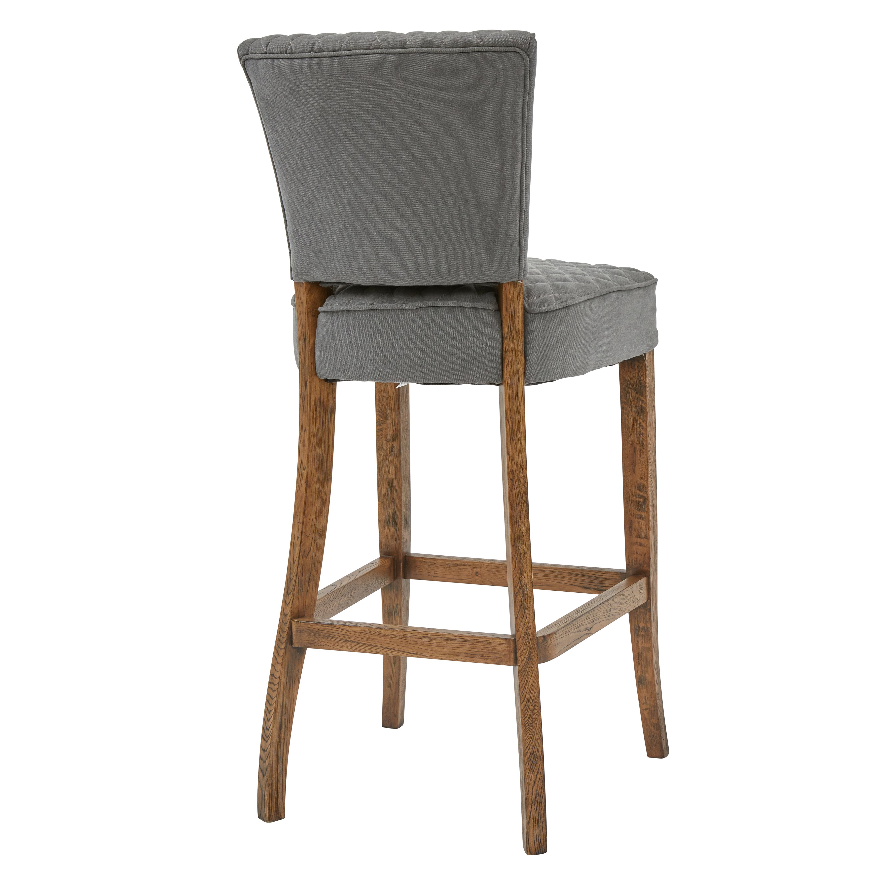 Gray Upholstered 30 Inch Bar Stool - Modern Eclectic-3