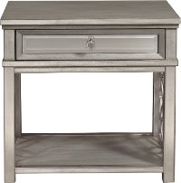 Contemporary Silver Mirrored Nightstand - Modern Eclectic