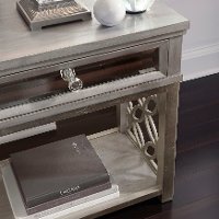 Contemporary Silver Mirrored Nightstand - Modern Eclectic-2