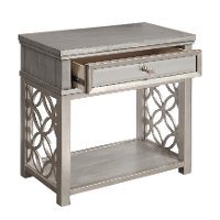 Contemporary Silver Mirrored Nightstand - Modern Eclectic-5