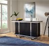 Clearance Black and Chrome Bar Cabinet with Stone Top - Modern Eclectic