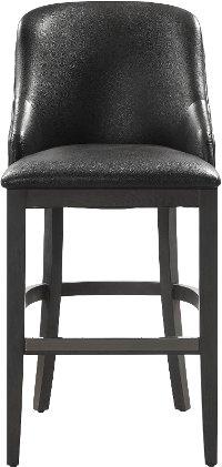 Contemporary Black 30 Inch Upholstered Bar Stool - Modern Eclectic