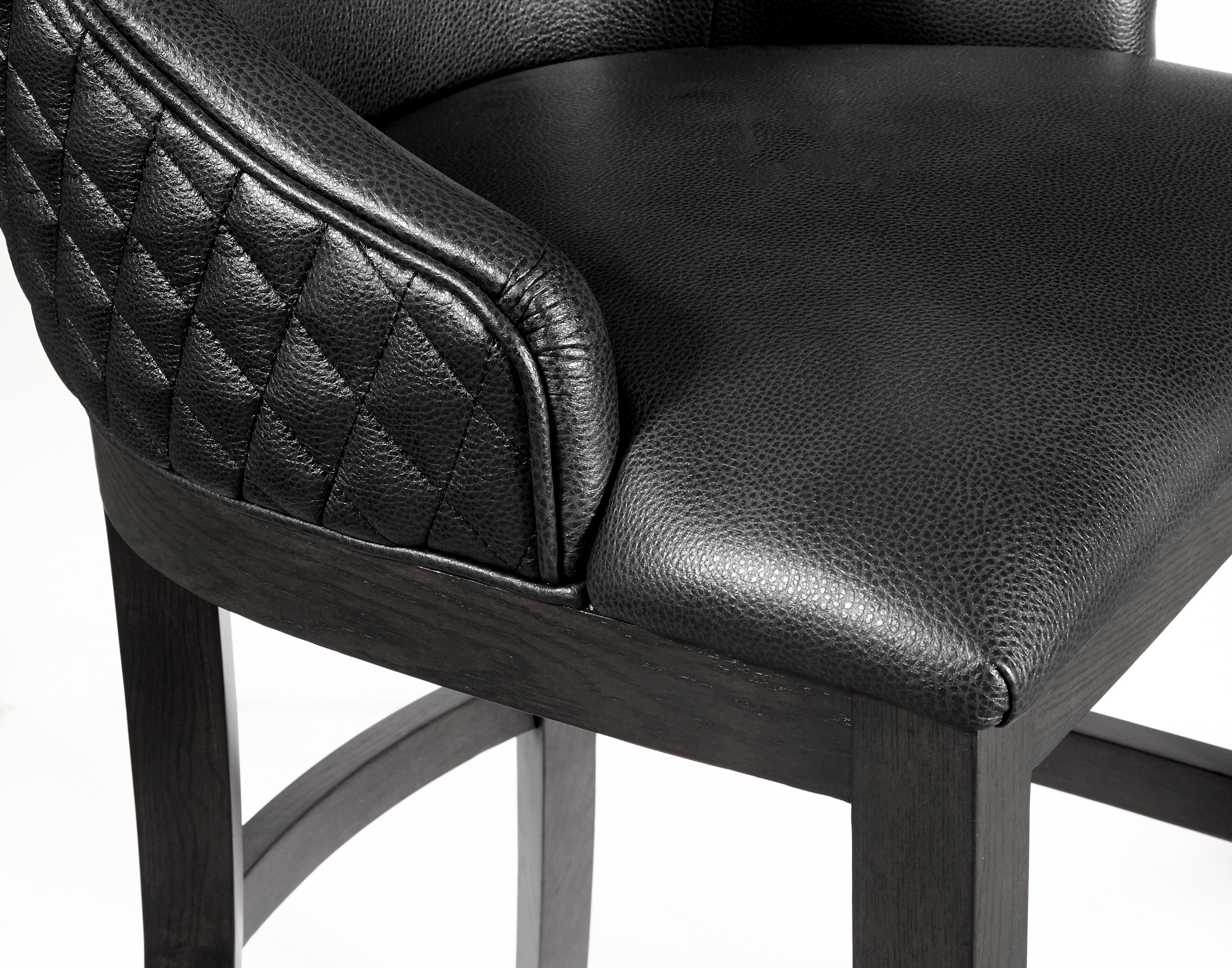 Contemporary Black 30 Inch Upholstered Bar Stool - Modern Eclectic-3