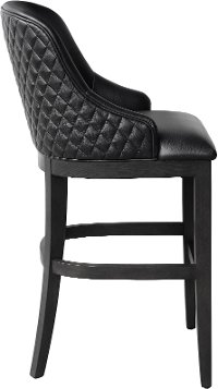 Contemporary Black 30 Inch Upholstered Bar Stool - Modern Eclectic-6