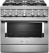 KFDC506JSS KitchenAid Commercial Style Dual Fuel Smart Range - 36 Inch, 5.1 cu. ft., Stainless Steel