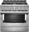 KFGC506JSS KitchenAid 36 Inch Commercial Style Gas Range - 5.1 cu. ft., Stainless Steel