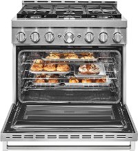 KFGC506JSS KitchenAid 36 Inch Commercial Style Gas Range - 5.1 cu. ft., Stainless Steel-2