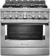 KFGC506JSS KitchenAid 5.1 cu ft Commercial Style Gas Range - 36 Inch Stainless Steel