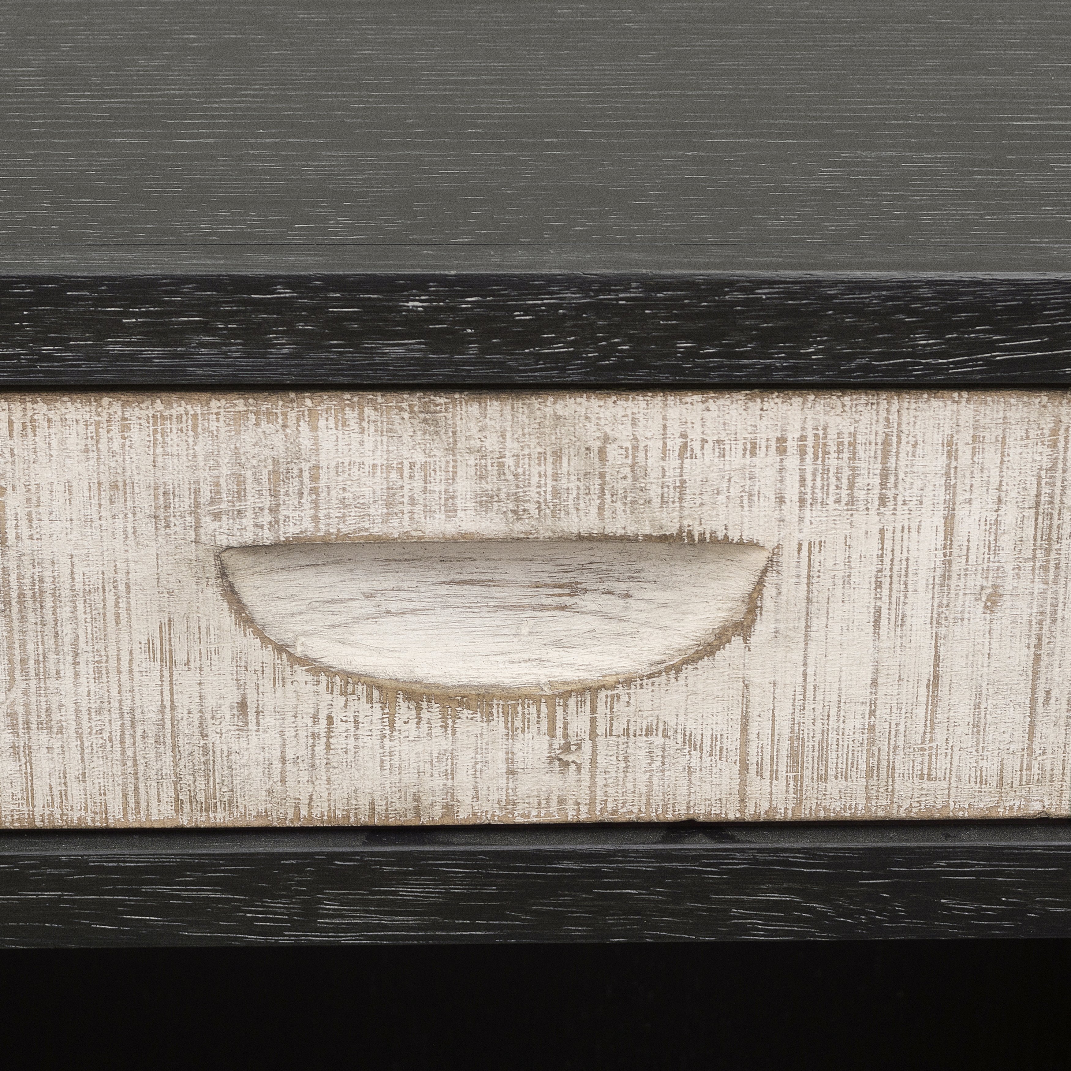 Weathered Black and White Nightstand - Modern Eclectic-3