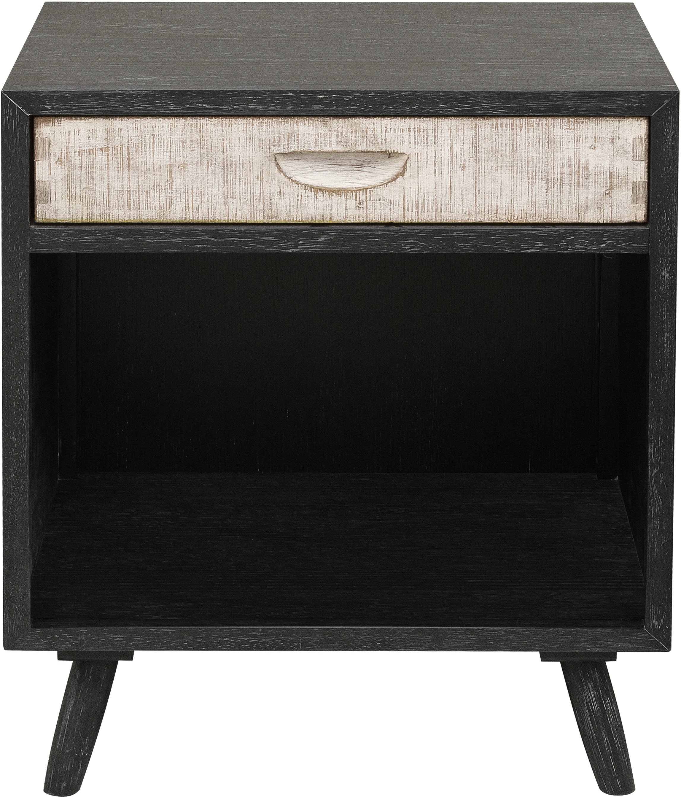 Weathered Black and White Nightstand - Modern Eclectic-6