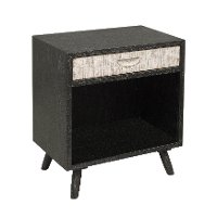 Weathered Black and White Nightstand - Modern Eclectic-7