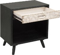 Weathered Black and White Nightstand - Modern Eclectic-8