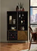Contemporary Patina Metal Display Cabinet - Modern Eclectic