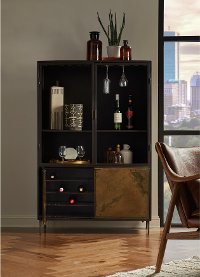 Contemporary Patina Metal Display Cabinet - Modern Eclectic