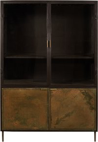 Contemporary Patina Metal Display Cabinet - Modern Eclectic-2