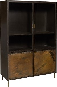 Contemporary Patina Metal Display Cabinet - Modern Eclectic-3