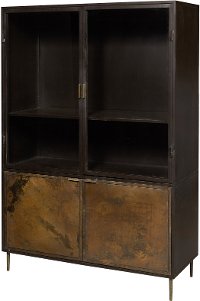 Contemporary Patina Metal Display Cabinet - Modern Eclectic-5
