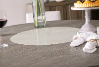 Gray and Taupe 54 Inch Round Dining Room Table - Modern Eclectic-2