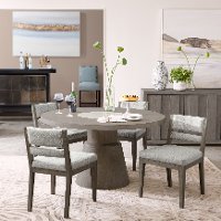 Gray and Taupe 54 Inch Round Dining Room Table - Modern Eclectic-4