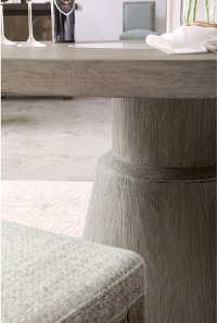 Gray and Taupe 54 Inch Round Dining Room Table - Modern Eclectic-5