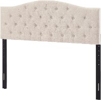 Beige Queen Upholstered Headboard and Bench Set - Modern Eclectic-7