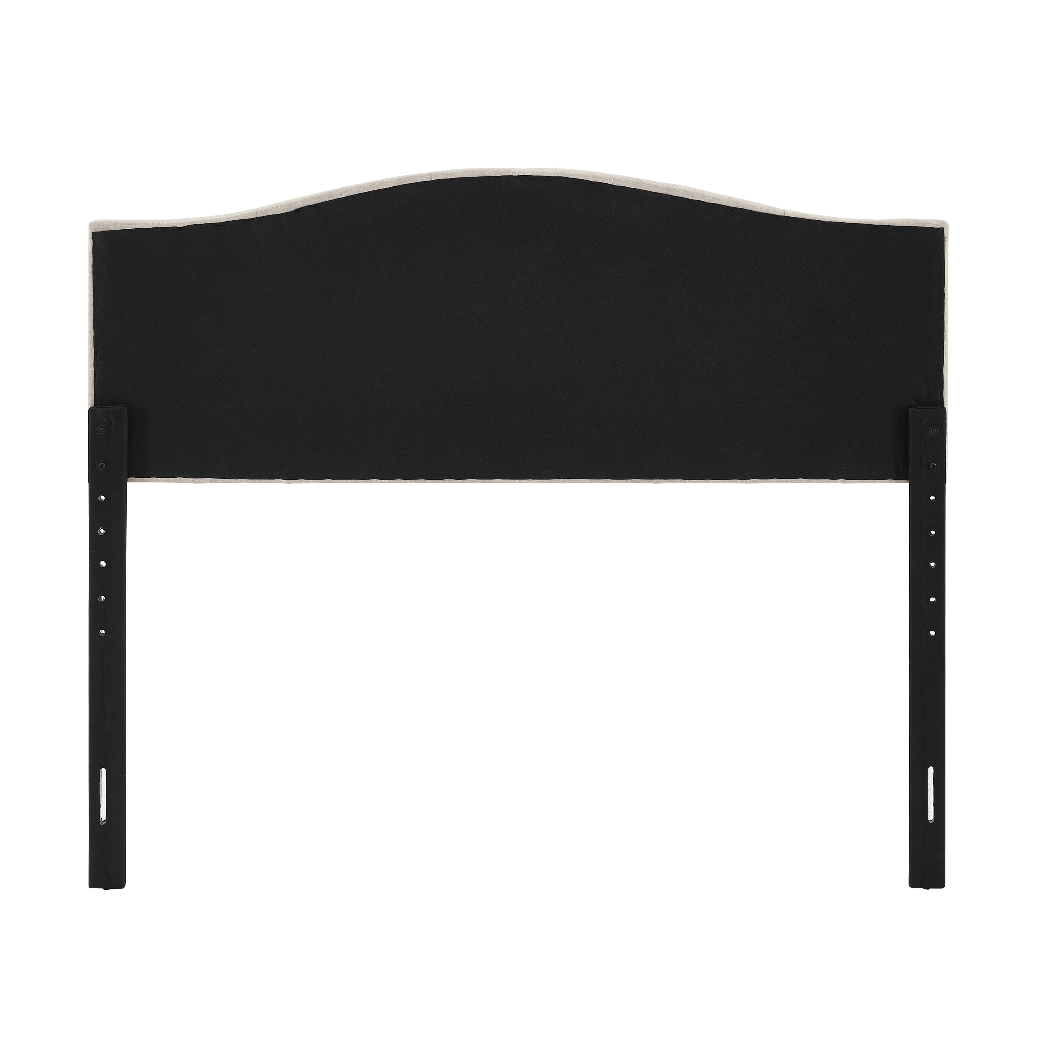 Beige Queen Upholstered Headboard and Bench Set - Modern Eclectic-8