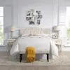 Modern Eclectic Beige Queen Upholstered Headboard and Bench Set