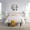 Modern Eclectic Beige Queen Upholstered Headboard and Bench Set