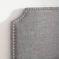 Gray Queen Upholstered Headboard and Bench Set - Modern Eclectic-6