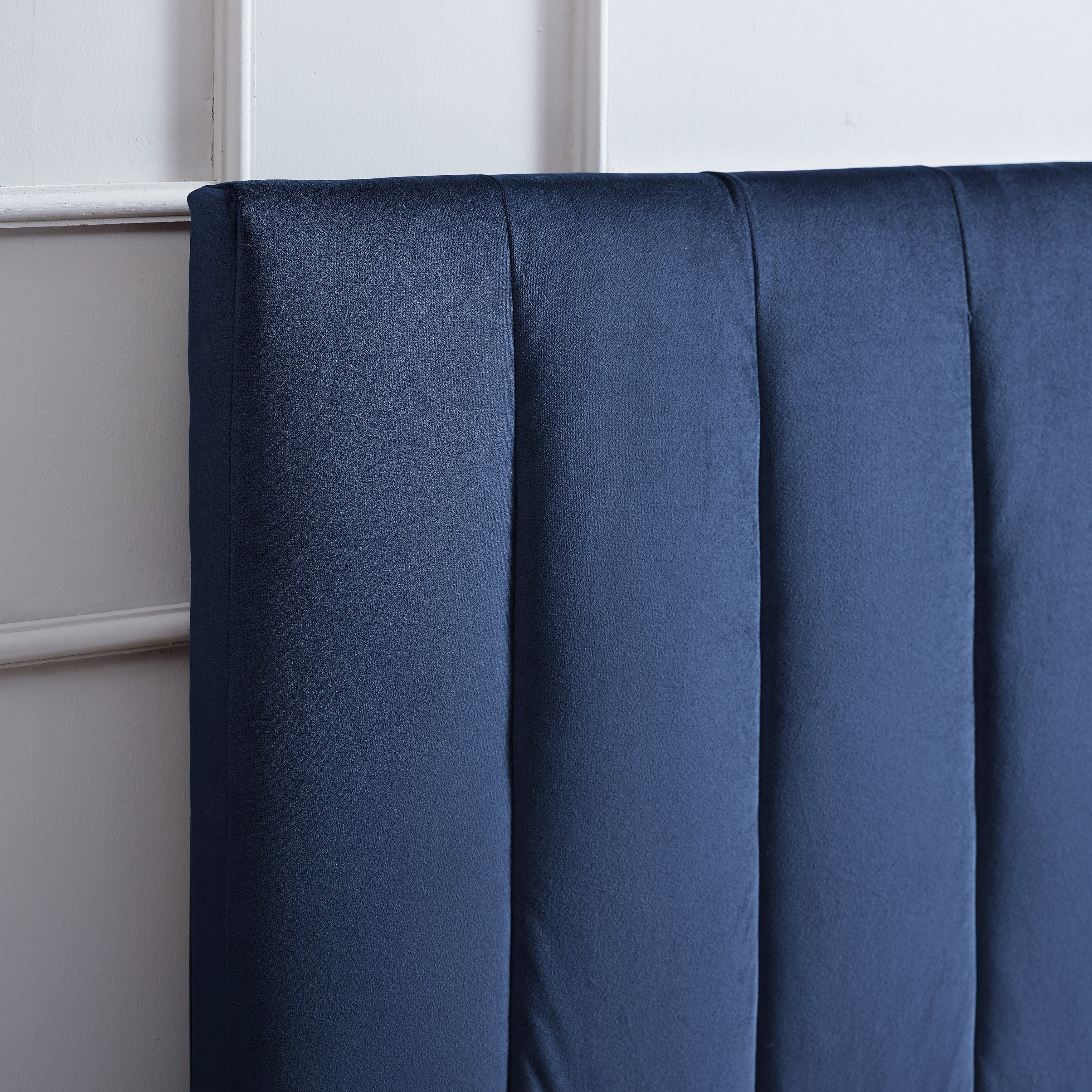 Blue Queen Upholstered Headboard and Bench Set - Modern Eclectic-4