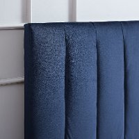 Blue Queen Upholstered Headboard and Bench Set - Modern Eclectic-4