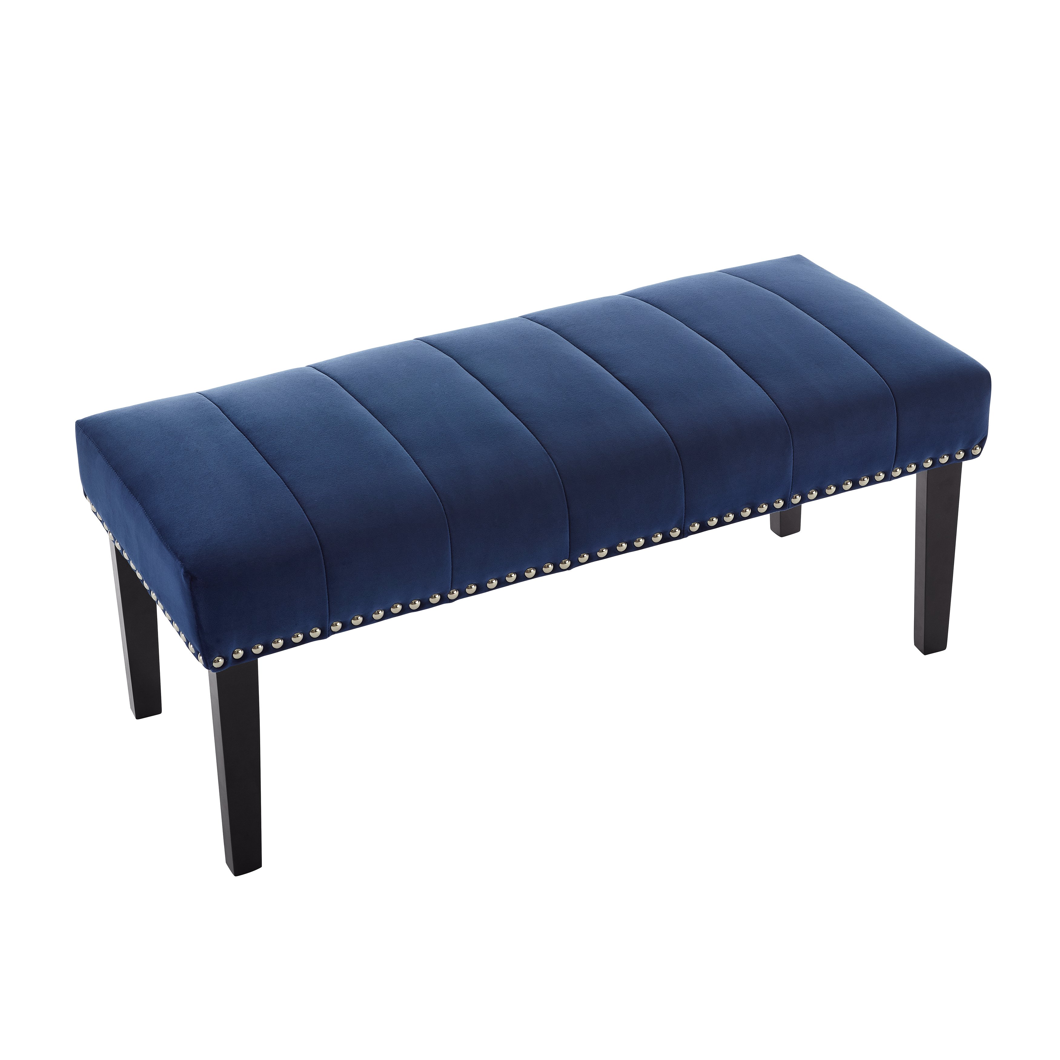 Blue Queen Upholstered Headboard and Bench Set - Modern Eclectic-5
