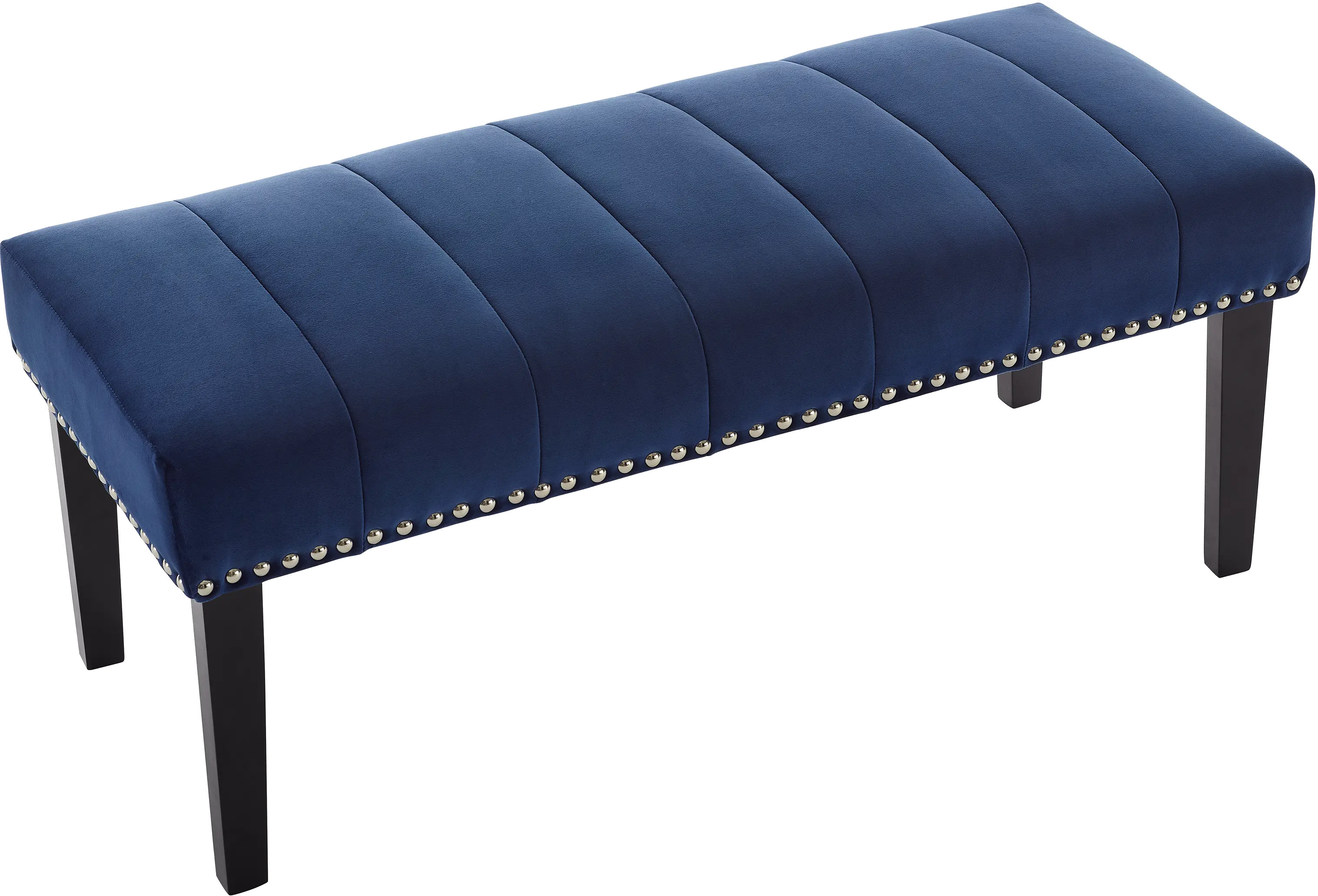 Blue Queen Upholstered Headboard and Bench Set - Modern Eclectic-5