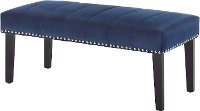 Blue Queen Upholstered Headboard and Bench Set - Modern Eclectic-6