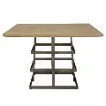 Contemporary Wood and Metal Dining Room Table - Modern Eclectic
