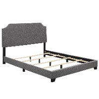 Dark Gray Queen Upholstered Bed - Modern Eclectic-4