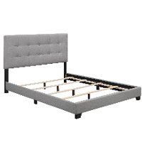 Frost Gray Queen Upholstered Bed - Modern Eclectic-2