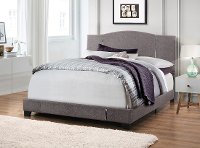 Denim Gray Queen Upholstered Bed - Modern Eclectic