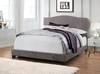 Denim Gray Queen Upholstered Bed - Modern Eclectic