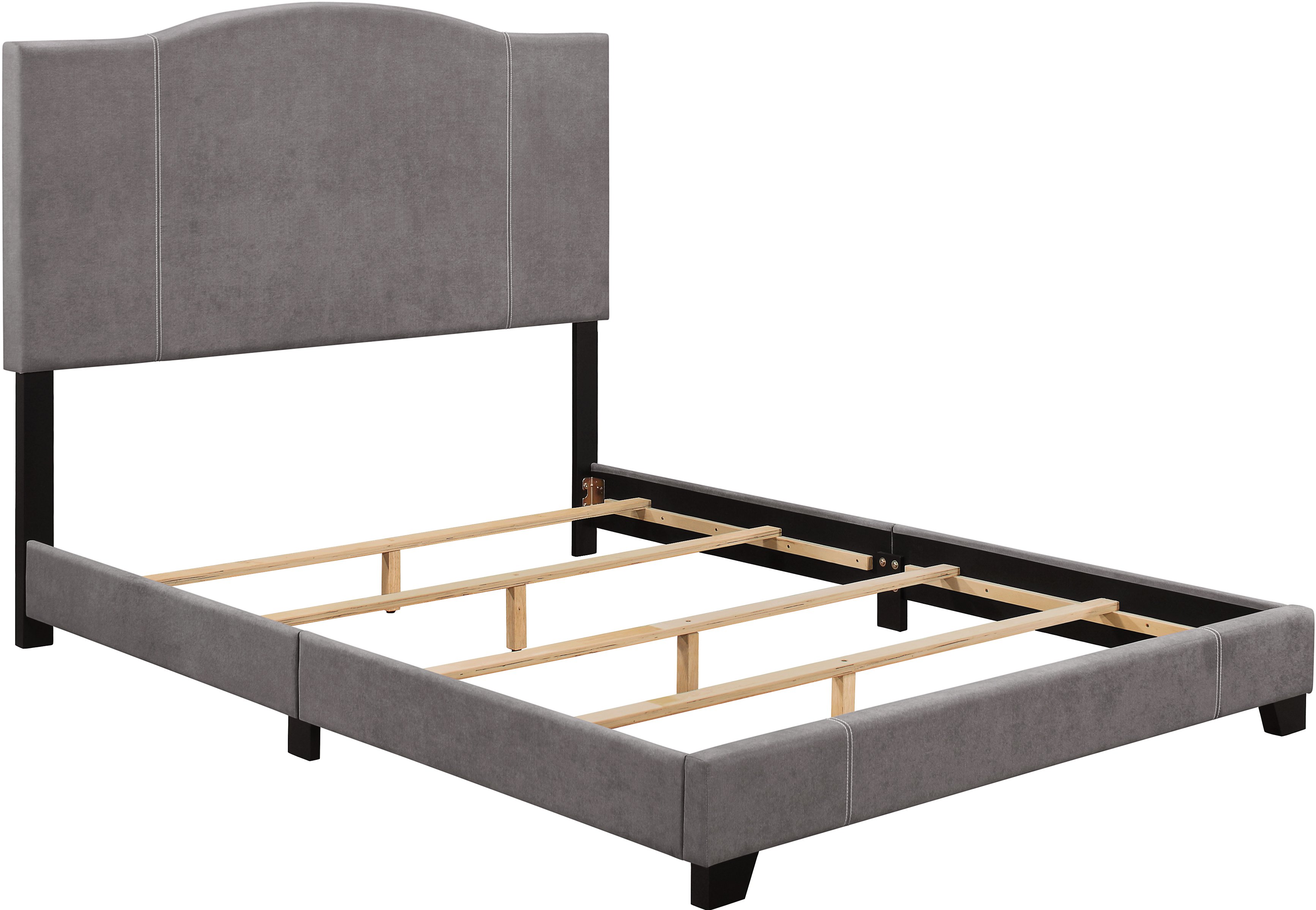 Denim Gray Queen Upholstered Bed - Modern Eclectic-4