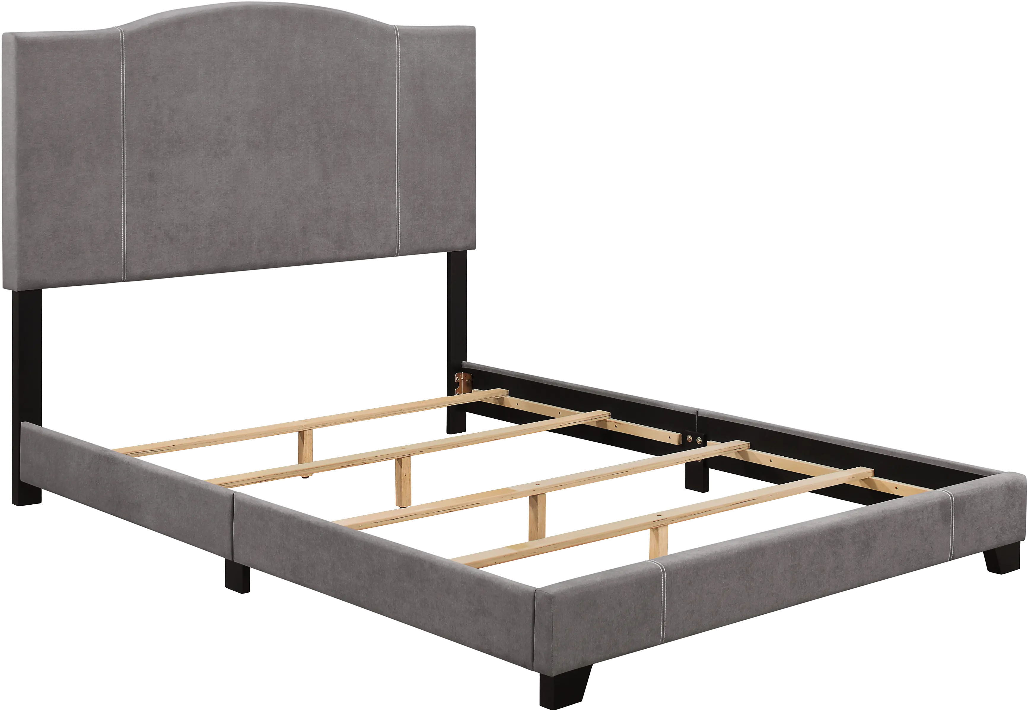 Denim Gray Queen Upholstered Bed - Modern Eclectic-4