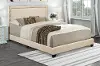 Contemporary Cream Queen Upholstered Bed - Modern Eclectic