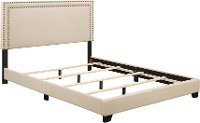 Contemporary Cream Queen Upholstered Bed - Modern Eclectic-2