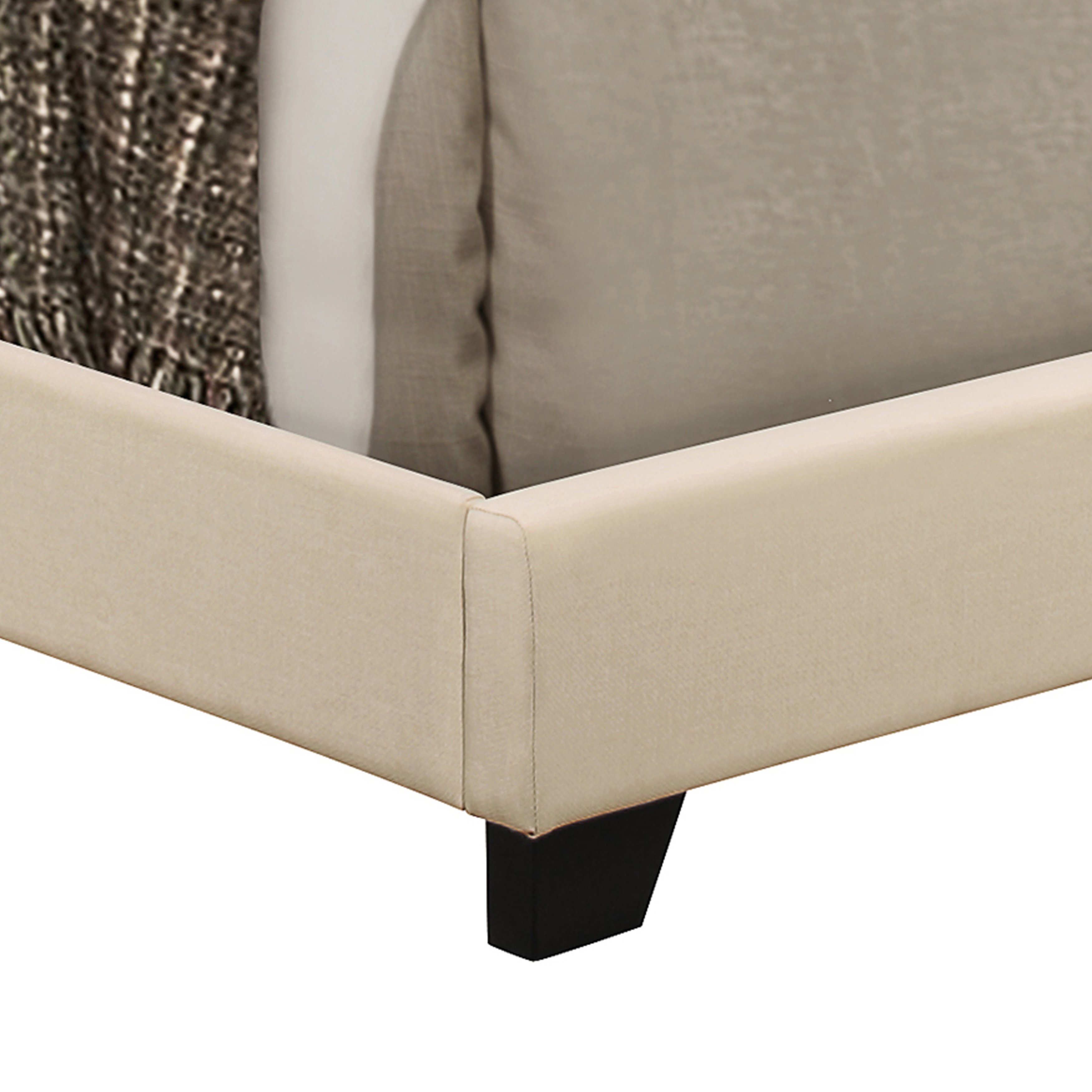 Contemporary Cream Queen Upholstered Bed - Modern Eclectic-4