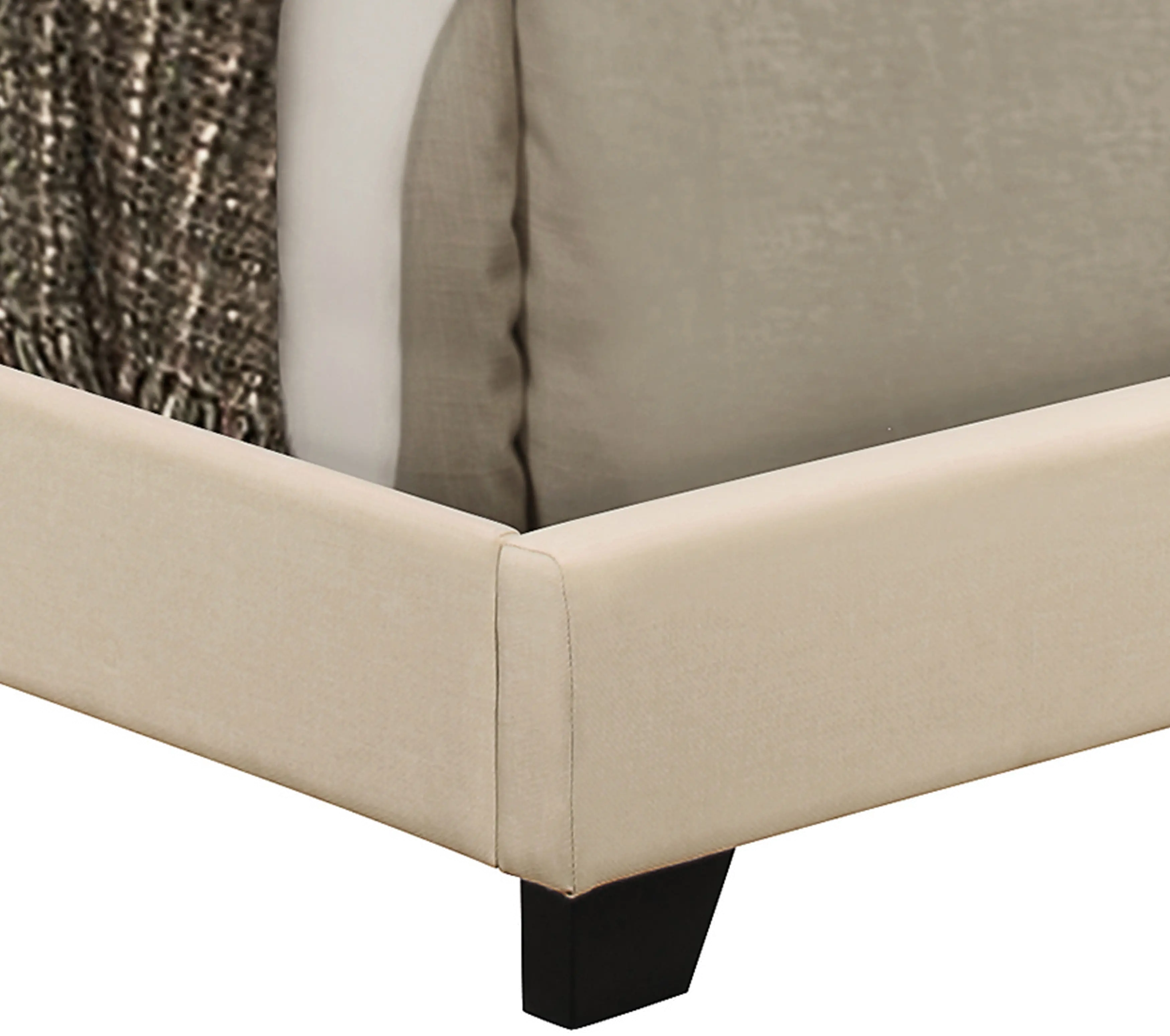 Contemporary Cream Queen Upholstered Bed - Modern Eclectic-4